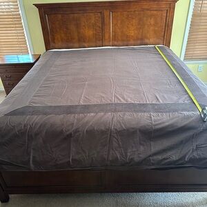 PINZON 100% Egyptian Cotton Brown DUVET Brown with Ribbed Accent KING